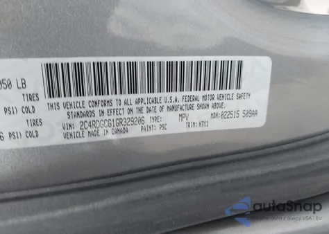 2016 Dodge Grand Caravan Sxt from USA, damaged, VIN 2C4RDGCG1GR329206